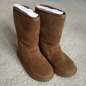 UGG Kids Chestnut Suede Boots with Zipper